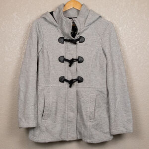 Sebby peacoat toggle grey hooded jacket-M